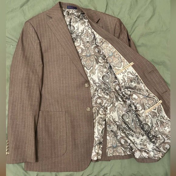 English Laundry Tan Pinstripe Suit - Picture 2 of 4